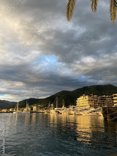 Yacht Porto Montenegro. Elite area of Tivat in Montenegro