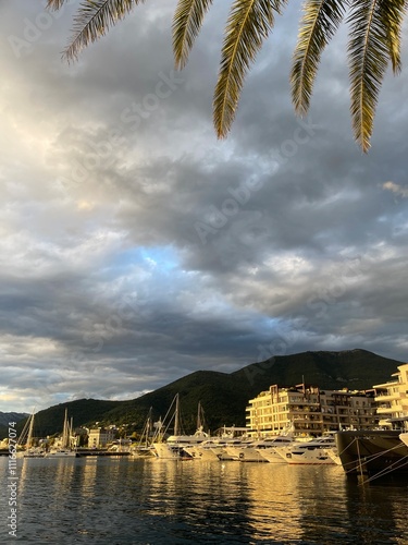 Yacht Porto Montenegro. Elite area of Tivat in Montenegro
