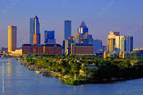 Tampa Florida skyline as viewed form the cruise ship Holland America Ryndam. Created 11.28.24 photo