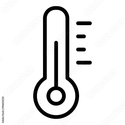 Thermometer icon in line style. The thermometer icon shows the temperature being measured