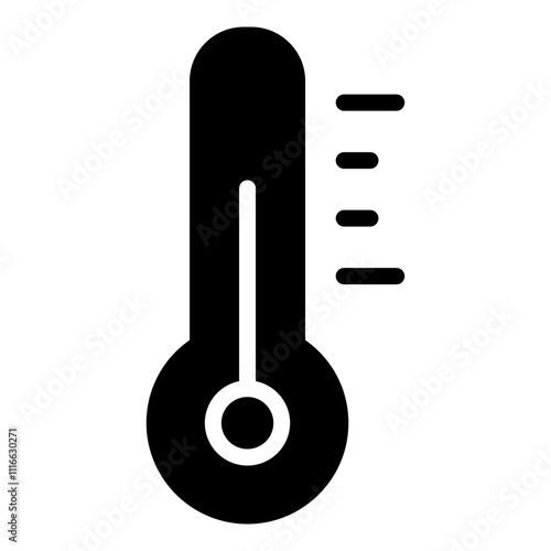 Thermometer icon in glyph style. The thermometer icon shows the temperature being measured