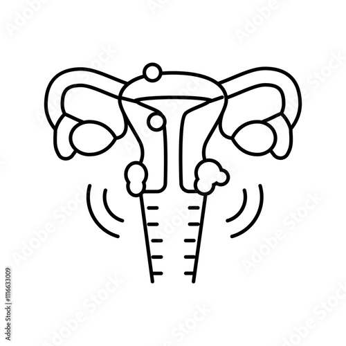 uterine fibroids woman disease line icon vector. uterine fibroids woman disease sign. isolated contour symbol black illustration