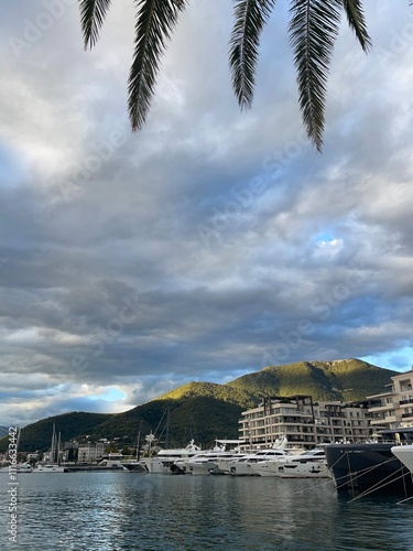 Yacht Porto Montenegro. Elite area of Tivat in Montenegro