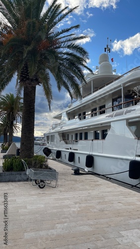 Yacht Porto Montenegro. Elite area of Tivat in Montenegro