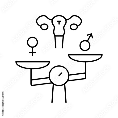 hormonal imbalance woman disease line icon vector. hormonal imbalance woman disease sign. isolated contour symbol black illustration