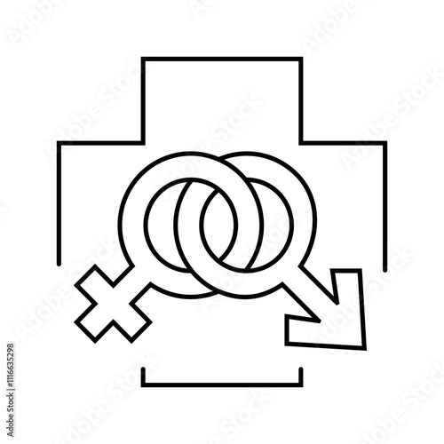 sexual health woman disease line icon vector. sexual health woman disease sign. isolated contour symbol black illustration