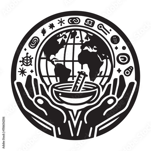 world day of the sick black color vector design white color background