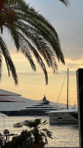 Yacht Porto Montenegro. Elite area of Tivat in Montenegro