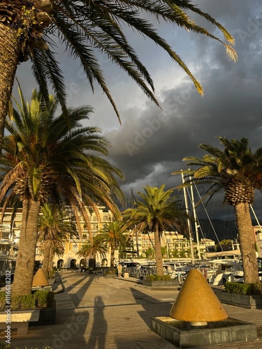 Yacht Porto Montenegro. Elite area of Tivat in Montenegro