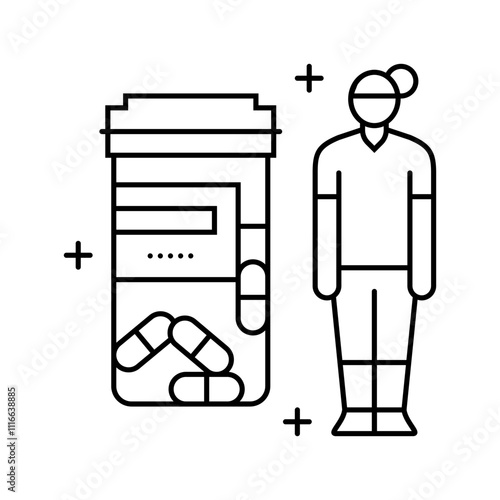 hormone replacement therapy line icon vector. hormone replacement therapy sign. isolated contour symbol black illustration