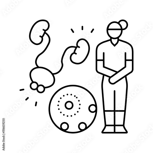 pelvic floor disorders woman disease line icon vector. pelvic floor disorders woman disease sign. isolated contour symbol black illustration