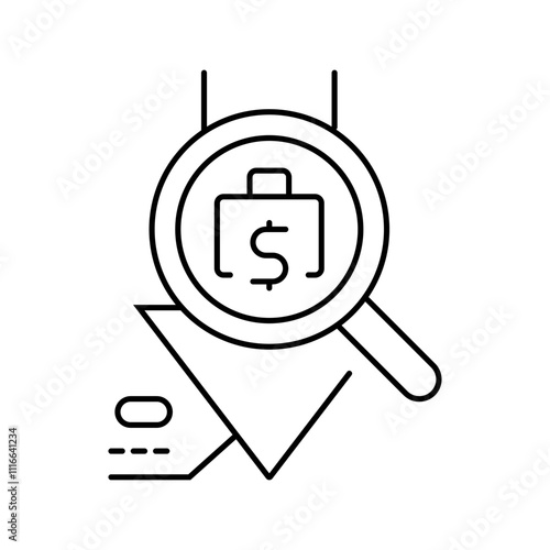 expense tracking budget planning line icon vector. expense tracking budget planning sign. isolated contour symbol black illustration