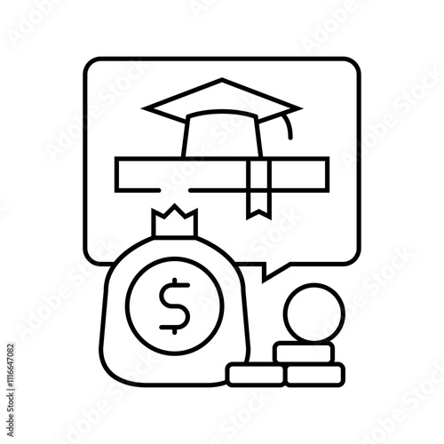 healthcare budget planning line icon vector. healthcare budget planning sign. isolated contour symbol black illustration