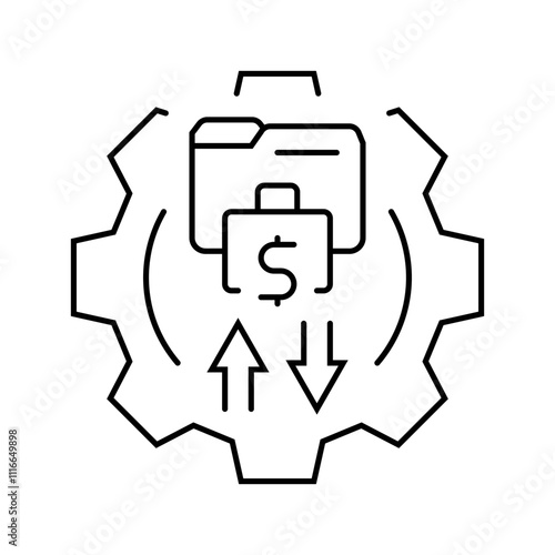 adjustments budget planning line icon vector. adjustments budget planning sign. isolated contour symbol black illustration
