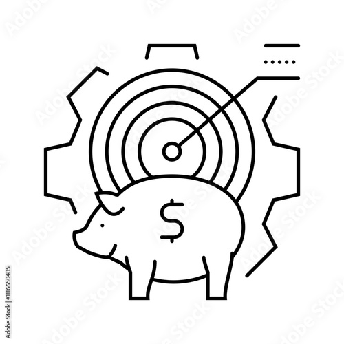 savings goals budget planning line icon vector. savings goals budget planning sign. isolated contour symbol black illustration