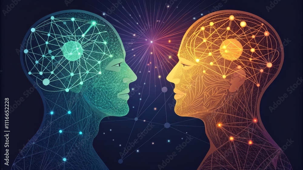 Interconnected Minds A Digital Dual Portrait Interconnected Minds A Digital Dual Portrait