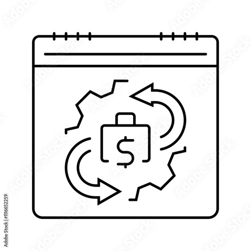 variable expenses budget planning line icon vector. variable expenses budget planning sign. isolated contour symbol black illustration