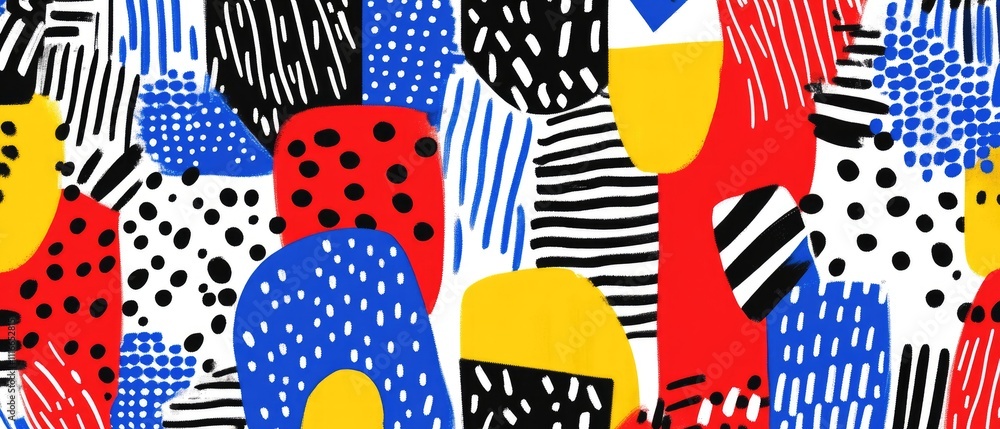 Abstract Colorful Geometric Pattern with Bold Shapes and Lines Abstract Colorful Geometric Pattern with Bold Shapes and Lines
