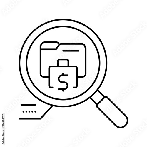 reviews budget planning line icon vector. reviews budget planning sign. isolated contour symbol black illustration
