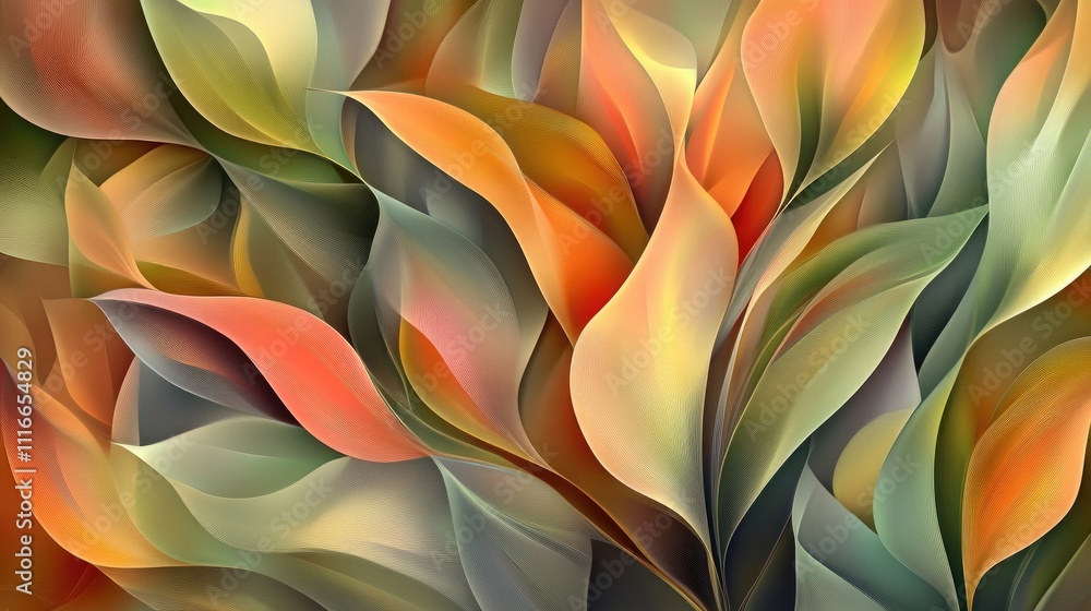 Abstract Autumn Leaves in Vibrant Gradient Colors - Trending Stock Art Design Abstract Autumn Leaves in Vibrant Gradient Colors - Trending Stock Art Design
