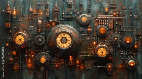 Wallpaper Mural Steampunk clockwork mechanism wall art. Torontodigital.ca