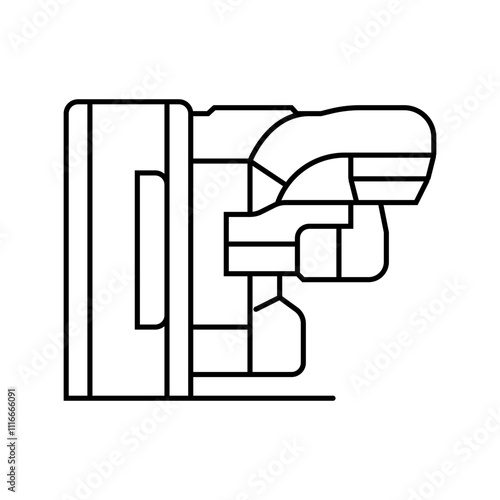 radiation machine cancer treatment line icon vector. radiation machine cancer treatment sign. isolated contour symbol black illustration