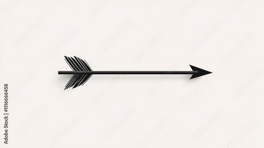 Minimalist Black Arrow on White Background - Simple Directional Design Element Minimalist Black Arrow on White Background - Simple Directional Design Element