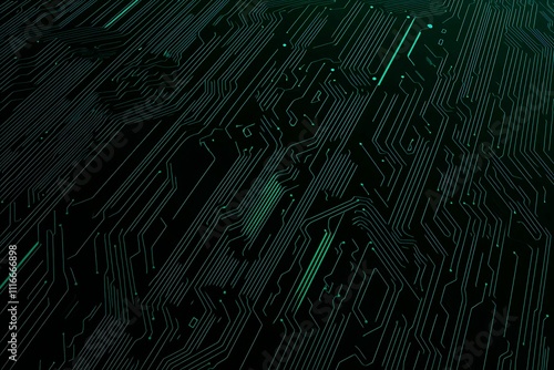 Futuristic vector illustration of a aqua circuit board with intricate digital tech elements, perfect for advanced technology backgrounds. photo