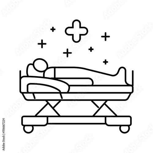 healing process cancer treatment line icon vector. healing process cancer treatment sign. isolated contour symbol black illustration