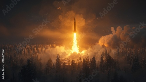 Colossal Russian Sarmat intercontinental ballistic missile dramatically launches from snowy silo under cold winter skies