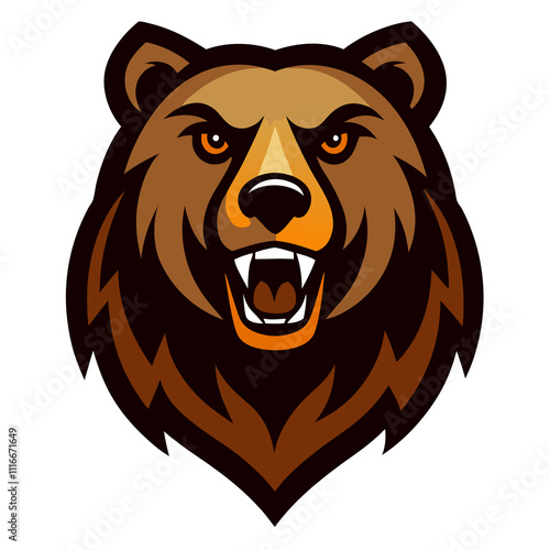 Grizzly Bear mascot logo vector illustration