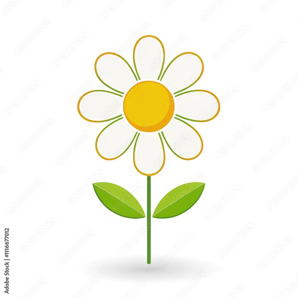Bright and Simple Flower Icon With Vibrant Colors on Clean White Background. Generative AI Bright and Simple Flower Icon With Vibrant Colors on Clean White Background. Generative AI