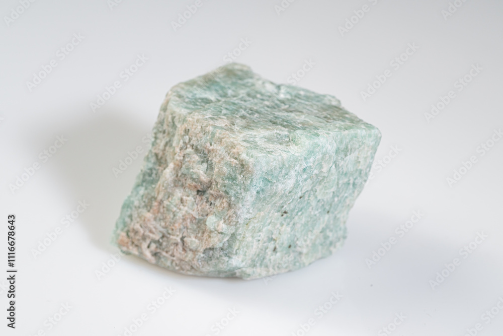 Natural Amazonite Gemstone Displaying Vibrant Green and Blue Shades with Unique Texture Natural Amazonite Gemstone Displaying Vibrant Green and Blue Shades with Unique Texture