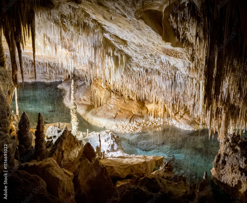 Stunning view in Cuevas del Drach, Mallorca, Manacor