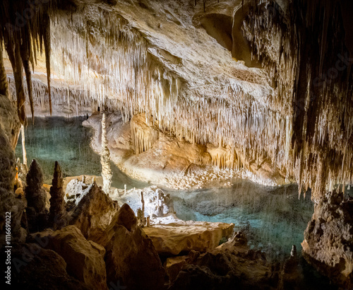 Obraz na płótnie Stunning view in Cuevas del Drach, Mallorca, Manacor w salonie