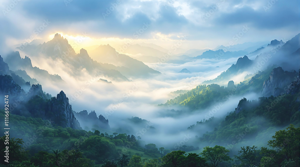 Fototapeta premium Fog Across Nature and Urban Life