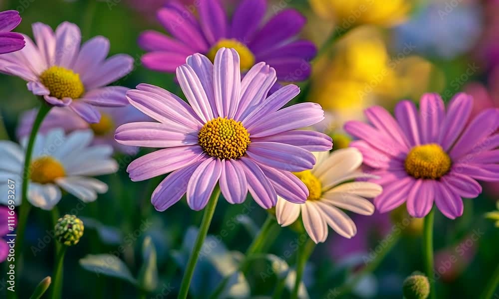 A vibrant display of colorful daisies in a garden, showcasing nature's beauty and the joy of floral arrangements. A vibrant display of colorful daisies in a garden, showcasing nature's beauty and the joy of floral arrangements.