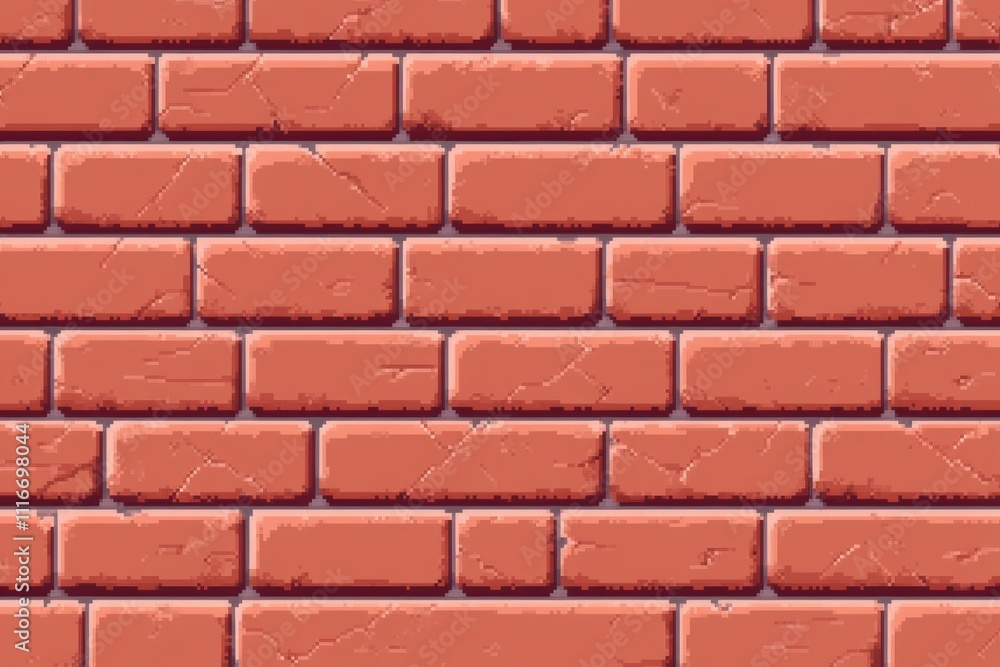 Obraz premium Red brick wall texture with natural cracks and grooves