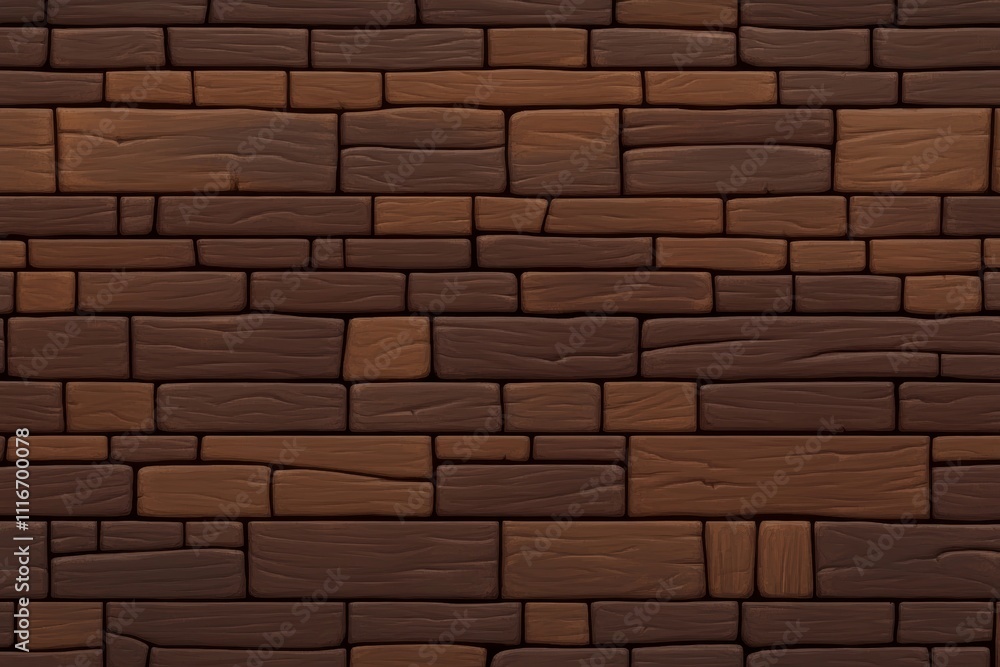 Obraz premium Brown stone brick wall texture with varied patterns and depth