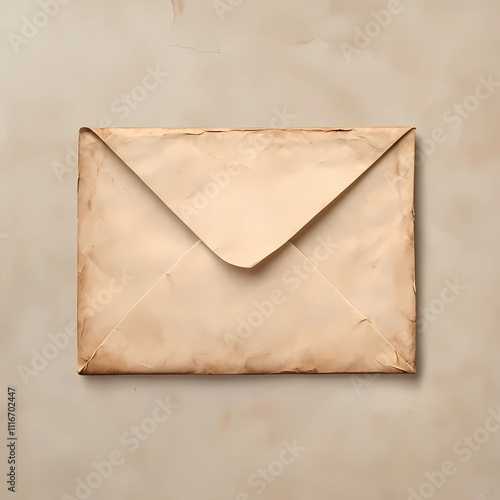 Vintage Correspondence: A Letter on a Parchment Beige Background