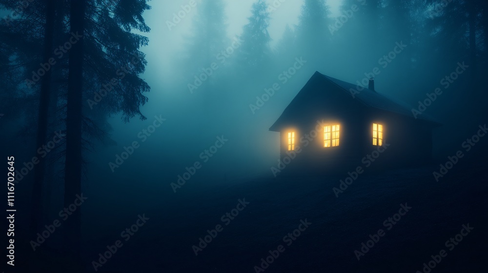 Misty Cabin in the Woods Misty Cabin in the Woods