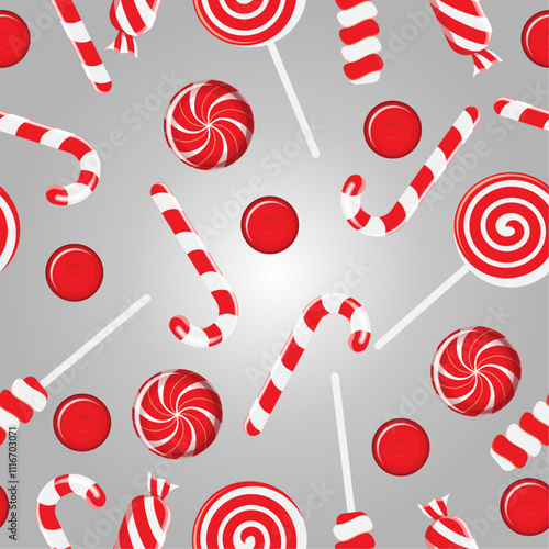 Candy Cane Seamless Pattern