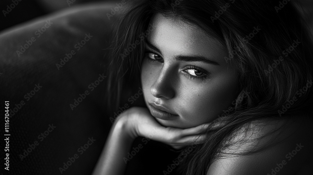 Mental Health, black and white monochrome image representing depression, sadness, difficulties, anxiety Mental Health, black and white monochrome image representing depression, sadness, difficulties, anxiety