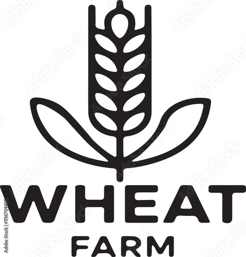 Wheat farm logo design vector art illustration on a white background