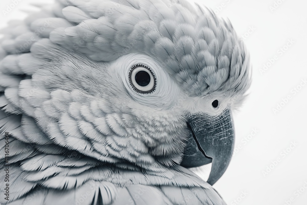 Obraz premium African grey parrot showing its wonderful plumage and beak