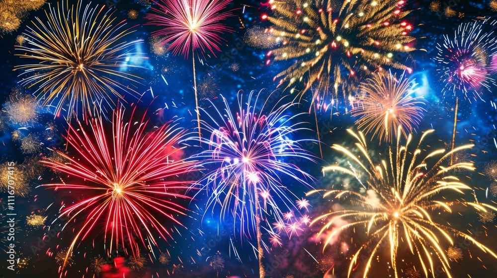 Fireworks night sky background illustration Fireworks night sky background illustration