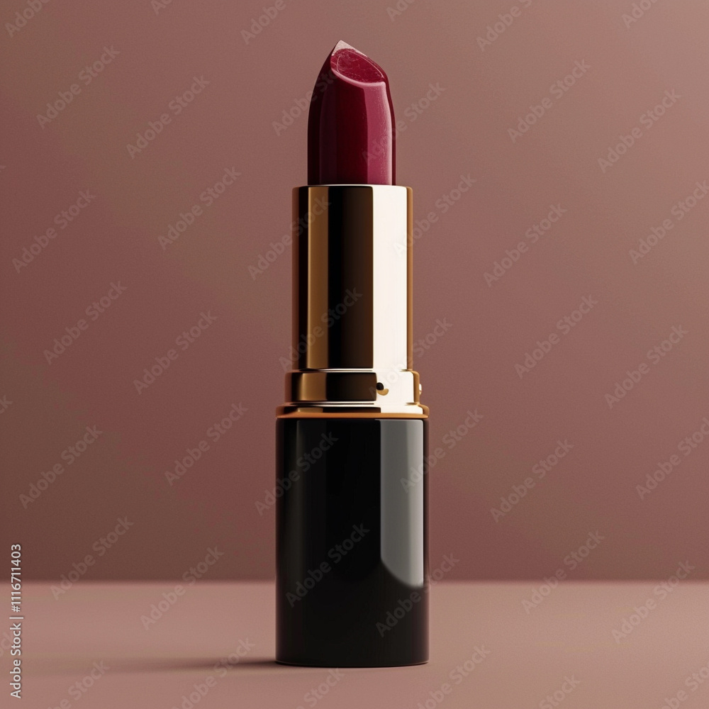 Presentation of a tube of lipstick, advertising of cosmetics Presentation of a tube of lipstick, advertising of cosmetics