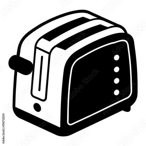 A vintage toasters silhouette icon vector illustration,toaster machine on white background.