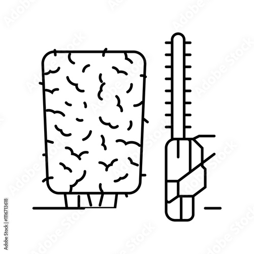 hedge trimming garden maintenance line icon vector. hedge trimming garden maintenance sign. isolated contour symbol black illustration