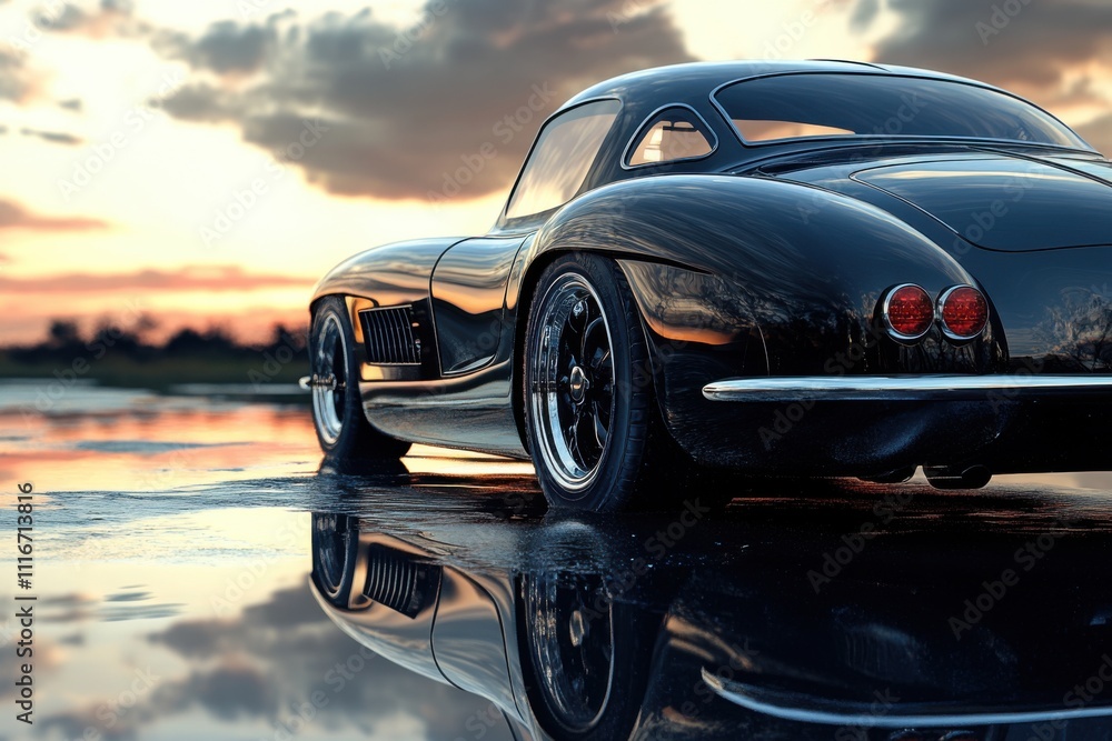 Obraz premium car on the beach